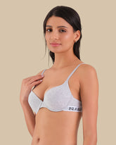 ISLA & EVIE GREY TRENDY TSHIRT PUSHUP BRA GREY MARL / 34B